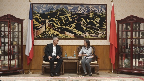 圣地亞哥中國駐智利大使館，參贊李萌 - 副本